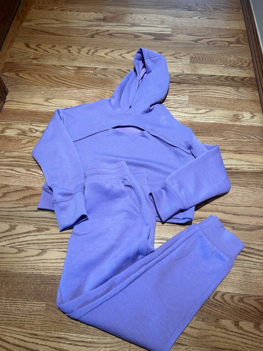 90 Degree By Reflex Girls Lavender Purple Hoodie & Jogger Set